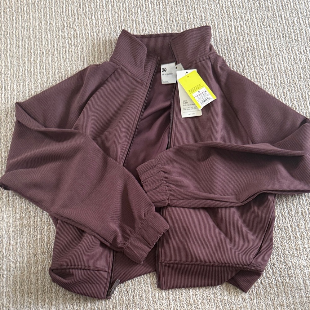 all in motion Ribbed Half-Zip Bomber Jacket in Mauve